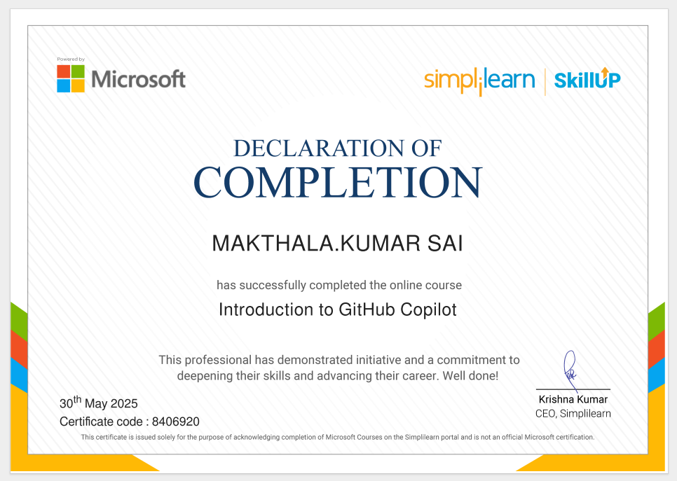 GitHub Copilot Certificate